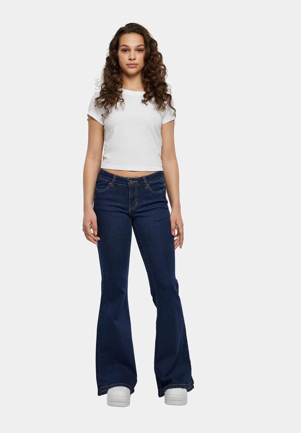 Ladies Organic Low Waist Flared Denim-3