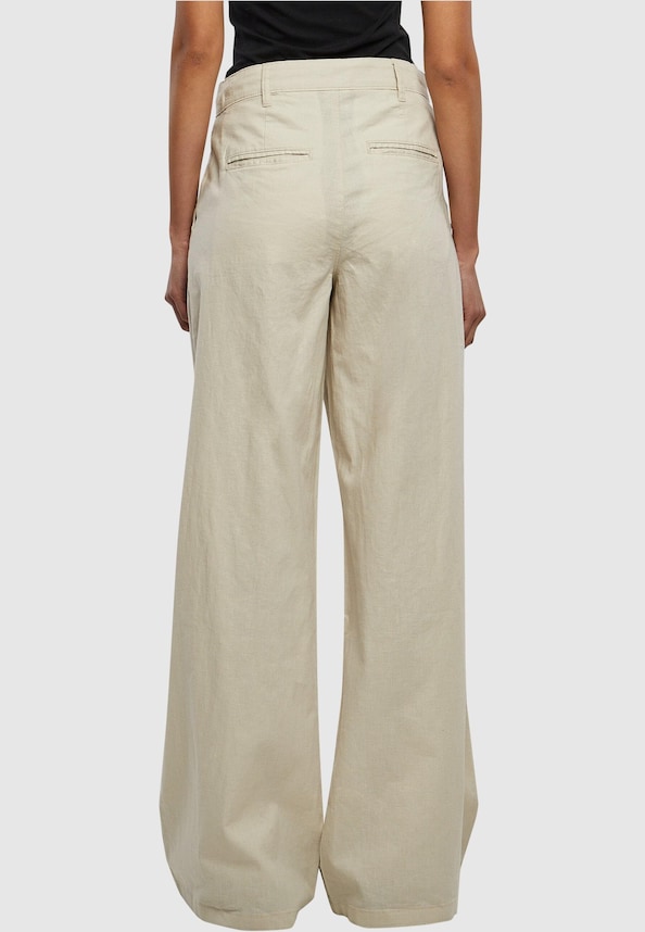 Ladies High Linen Mixed Wide Leg-1