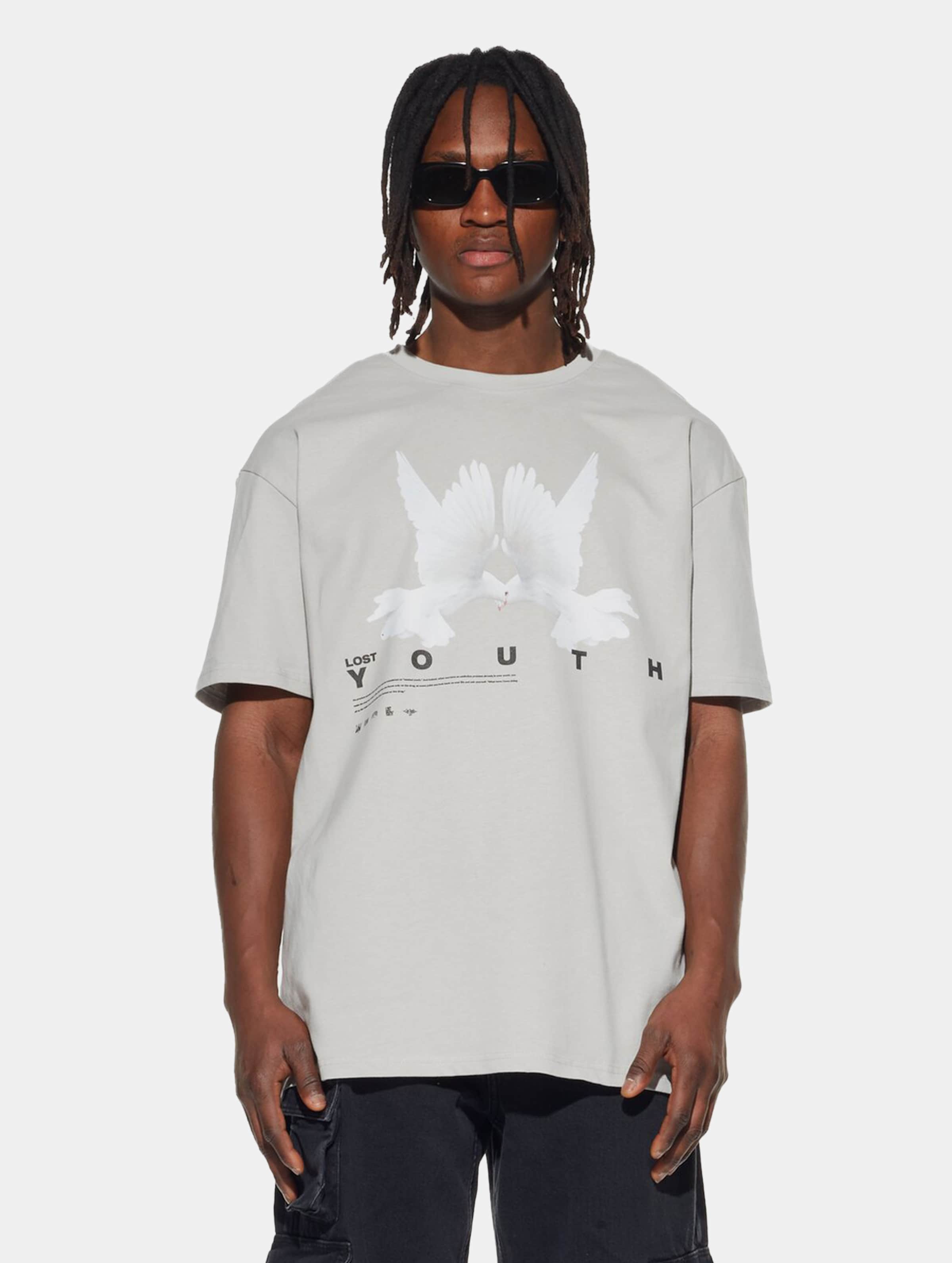 Lost Youth Dove T-Shirt Mannen op kleur grijs, Maat XS