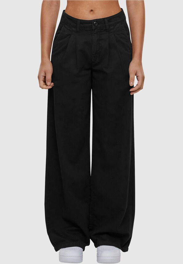 Ladies Organic Pleated Cotton Pants-2