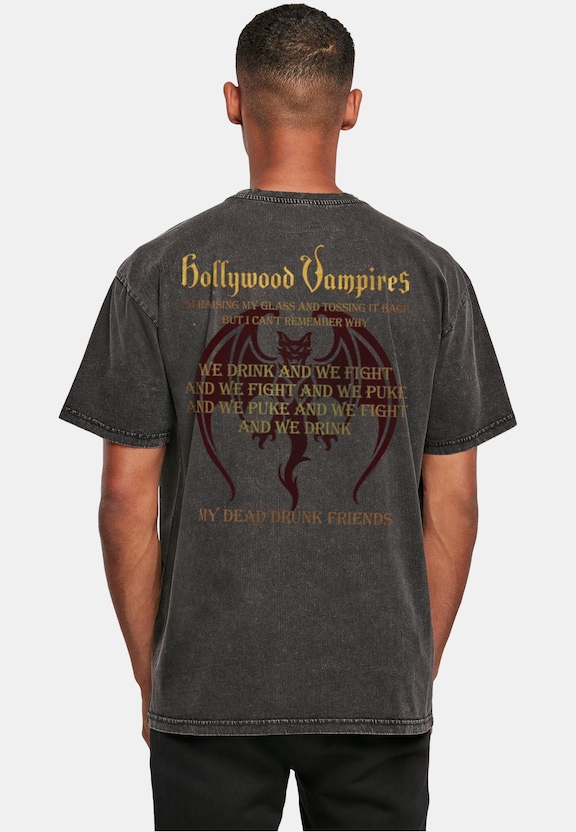 Hollywood Vampires - Drink Fight Puke Acid Washed Heavy Oversized-1