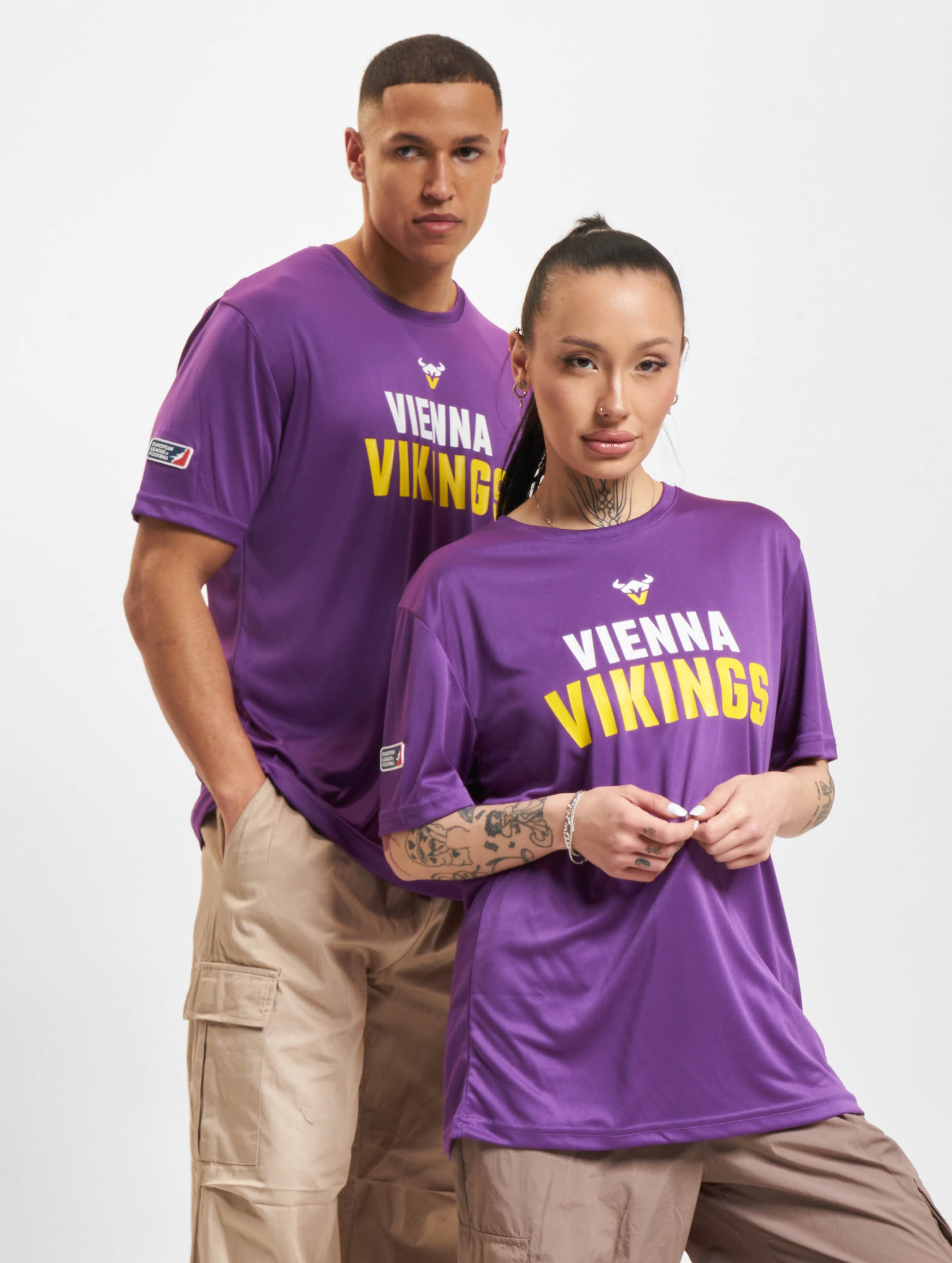 European League Of Football ELF Vienna Vikings 5 T-Shirt Unisex op kleur violet, Maat XS