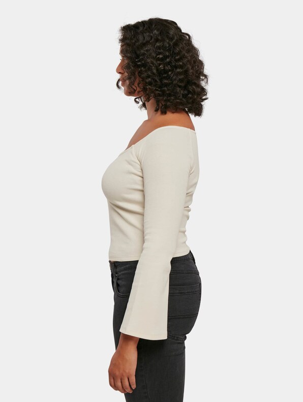 Ladies Short Rib Wide V-Neck-2