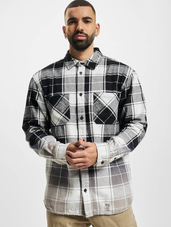 Karl Kani Chest Signature Washed Flannel Shirt-0