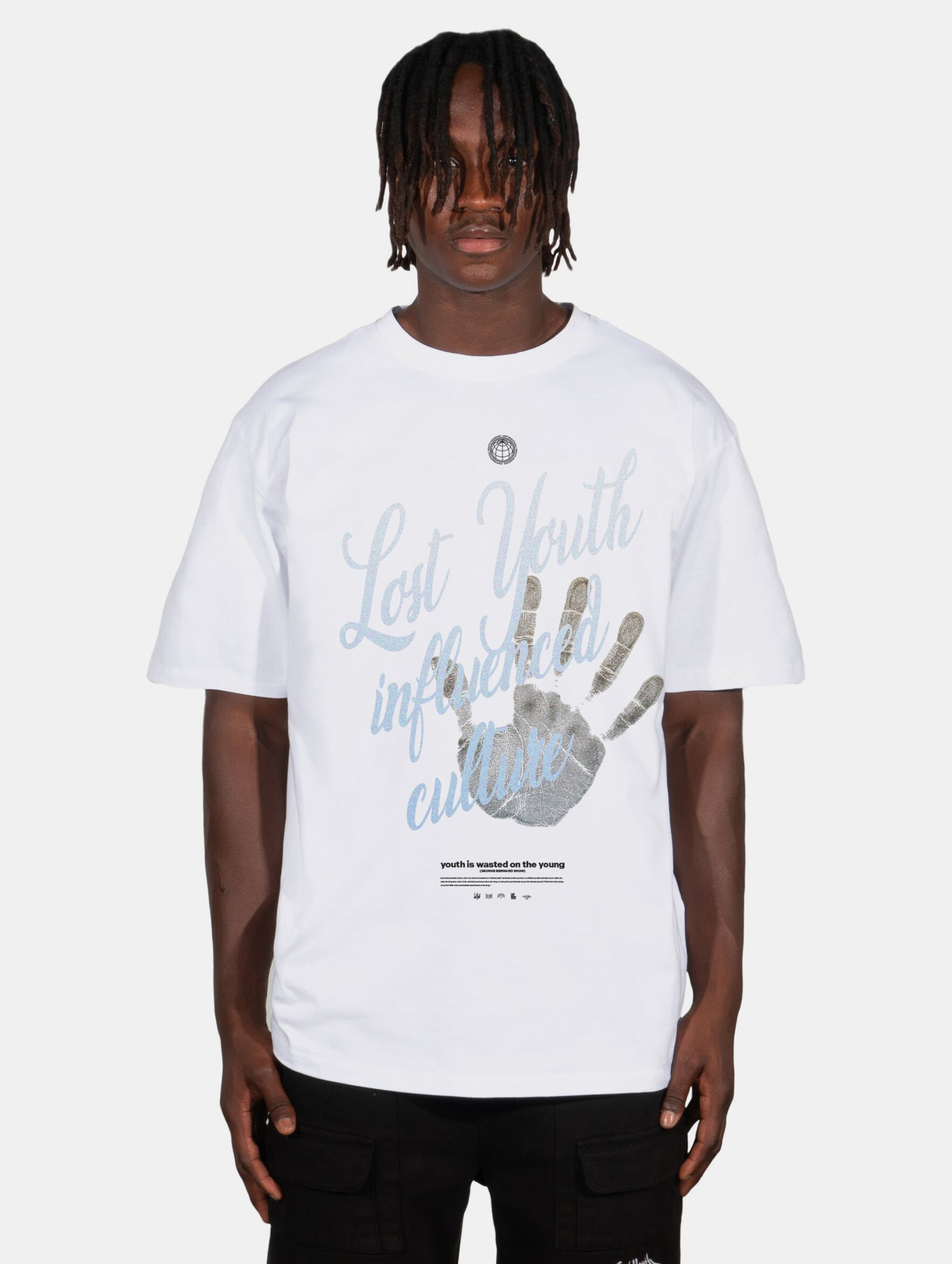 Lost Youth LY TEE- INFLUENCED V.1 Mannen op kleur wit, Maat XL