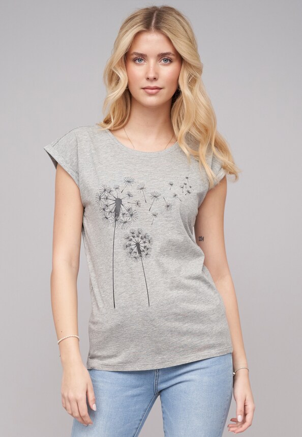 Ladies 77 Pusteblume Grey Tee-0