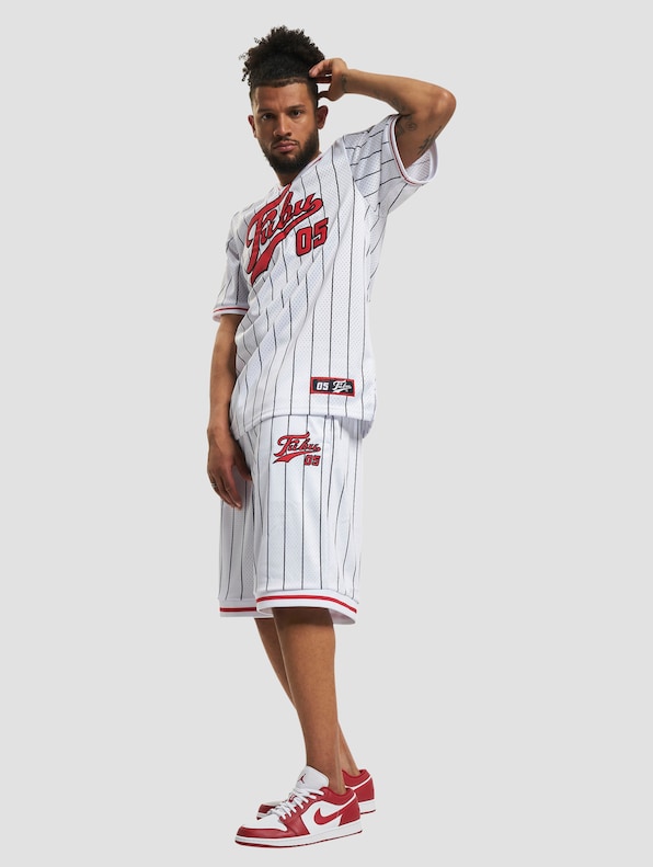 FUBU Varsity Pinstriped Mesh Shorts-3