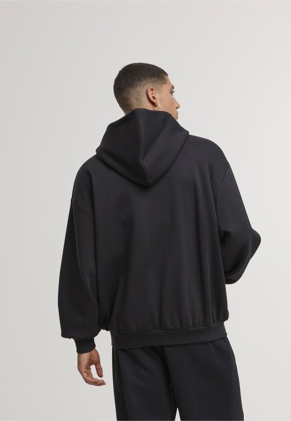 Cursive Varsity Oversized Zip Hoodie-1