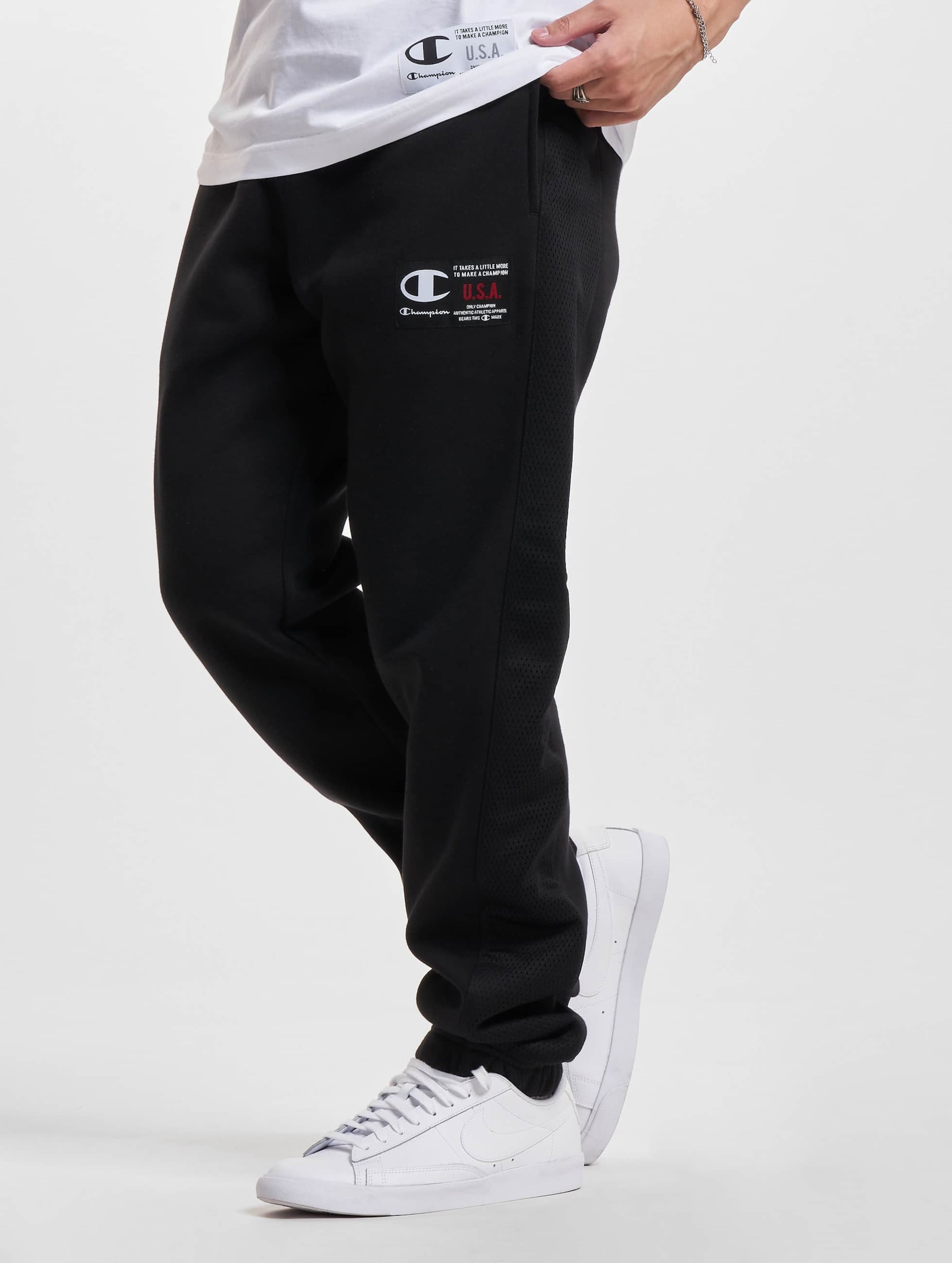 Champion Legacy Elastic Cuff Sweat Pant Mannen op kleur zwart, Maat M