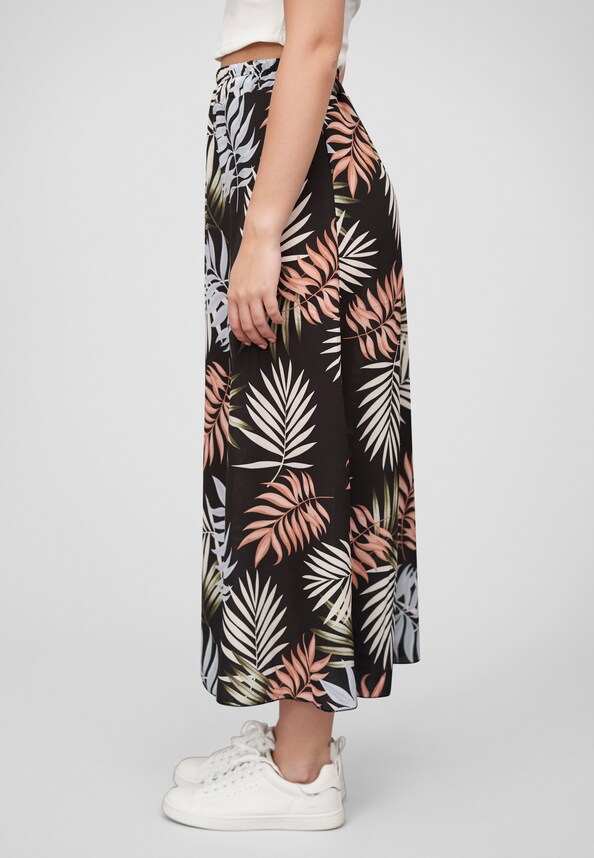 Cloud5ive Damen Longform Rock mit Allover Blätter Print-1