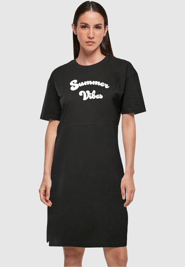 Ladies Summer Vibes Oversized Slit Tee -0