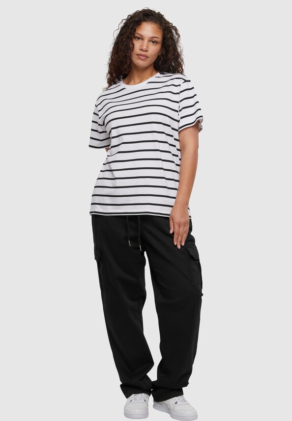 Ladies Striped Boxy Tee-8