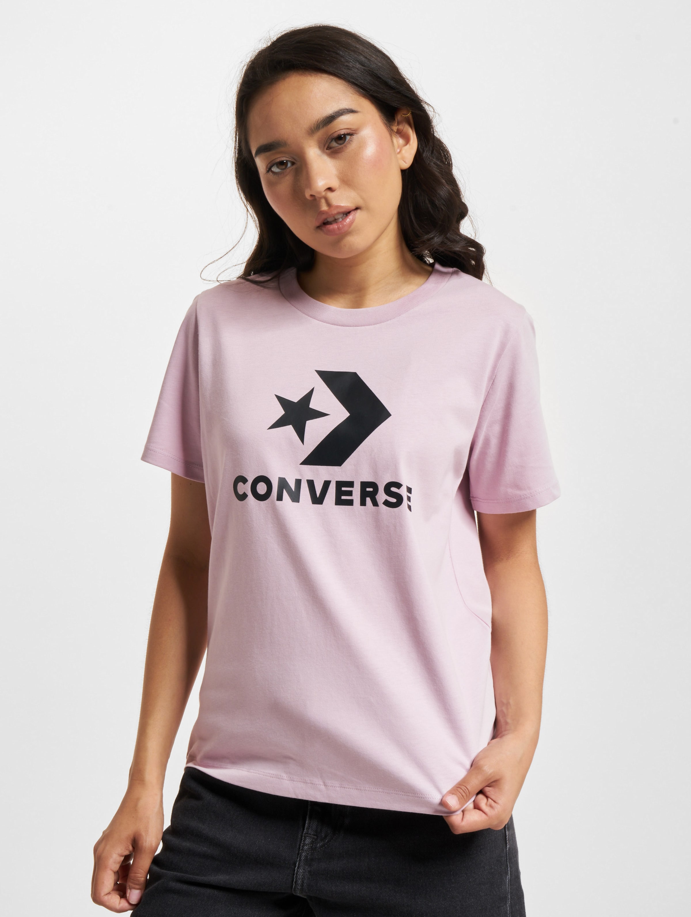 Converse Star Chevron Center Front T-Shirt Frauen,Unisex op kleur roze, Maat S