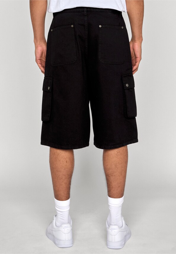 Washed Workwear Cargo Shorts-1