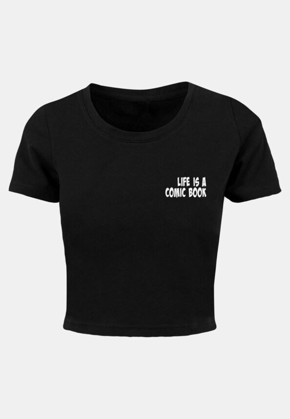 Ladies Book Comic Cropped Tee-0
