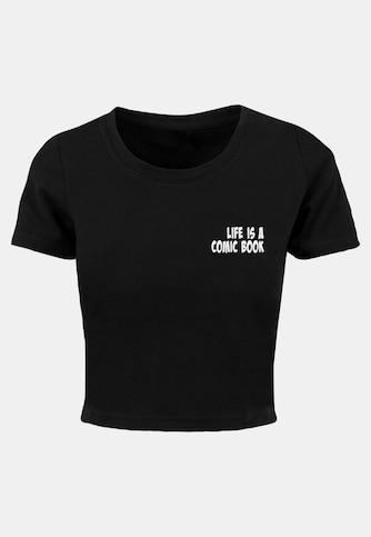 Ladies Book Comic Cropped Tee