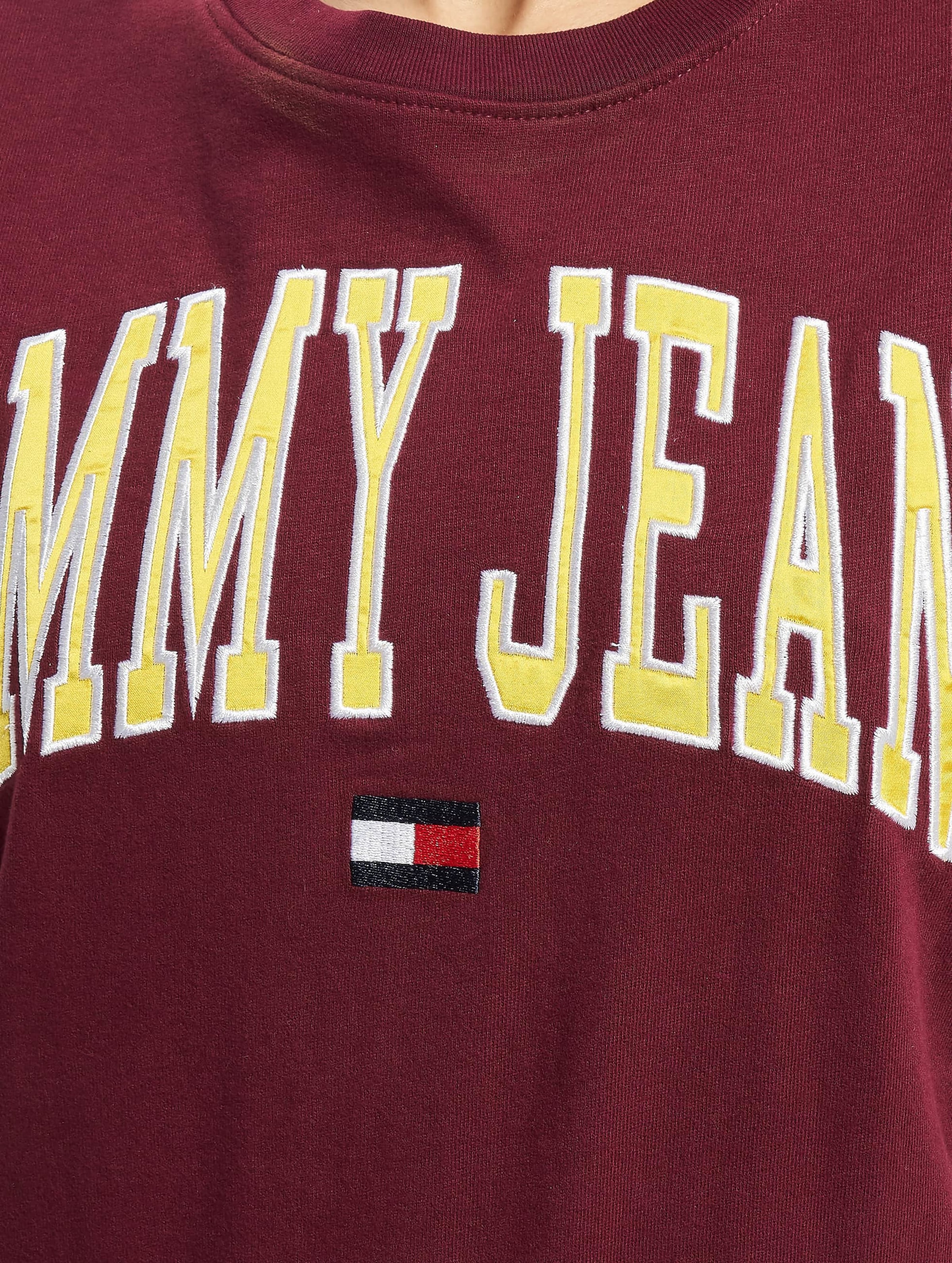 Tommy jeans sweatshirt burgundy hot sale