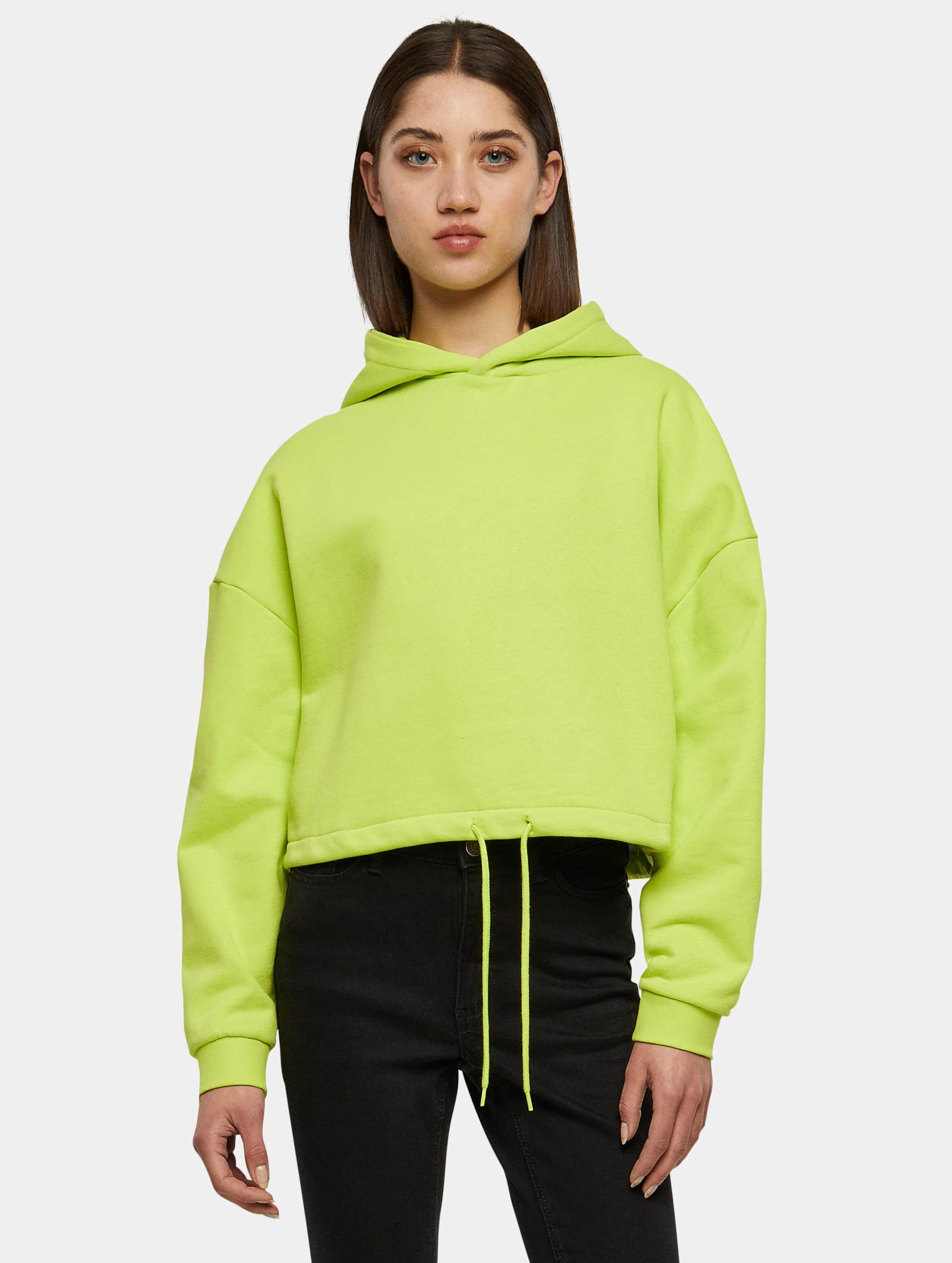 Urban Classics - Cropped Oversized Hoodie - XS - Geel