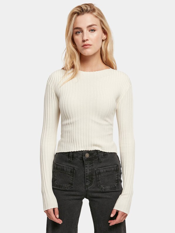 Ladies Short Rib Knit Twisted Back -2