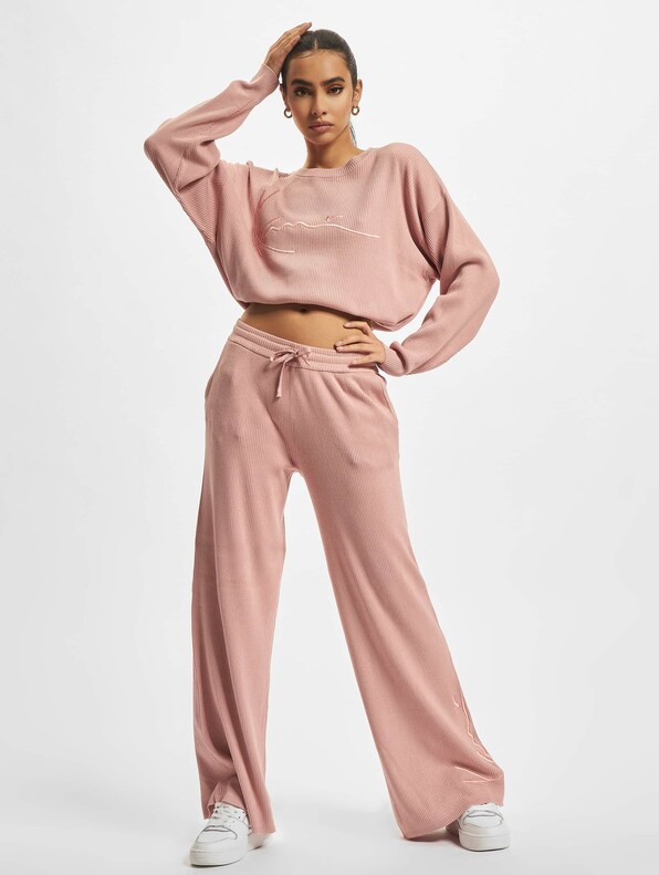 KW221-022-1 Signature Wide Leg Rib Pants-5