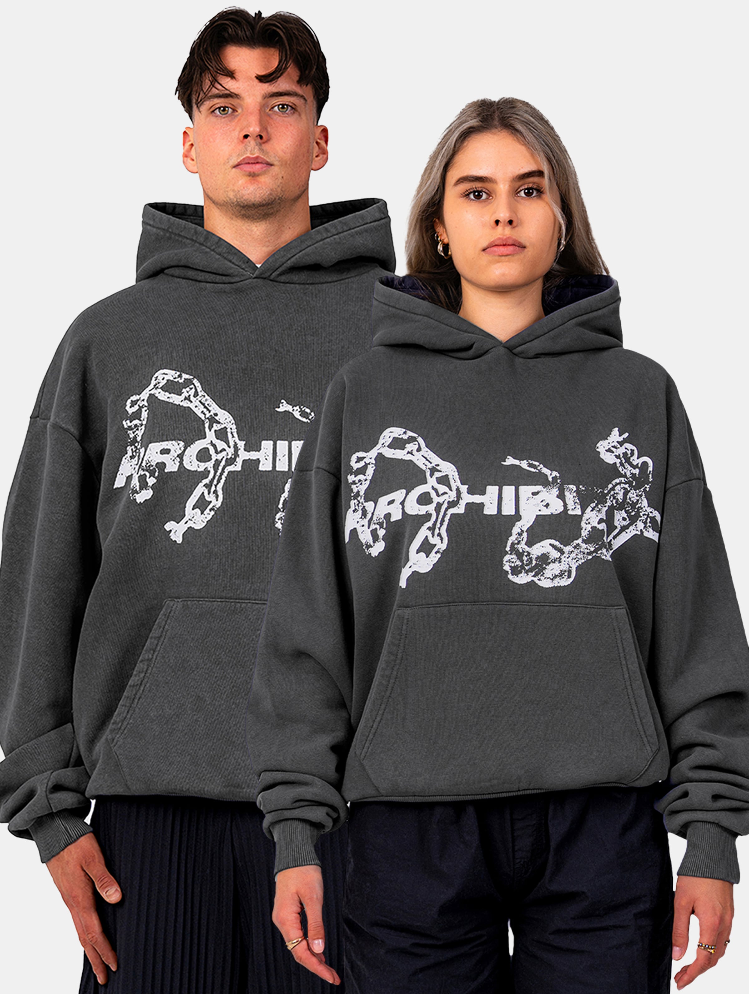 Prohibited Chains Hoodies Frauen,Männer,Unisex op kleur grijs, Maat XXL