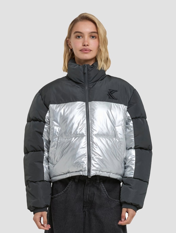 Original Metallic Block Crop Puffer-2