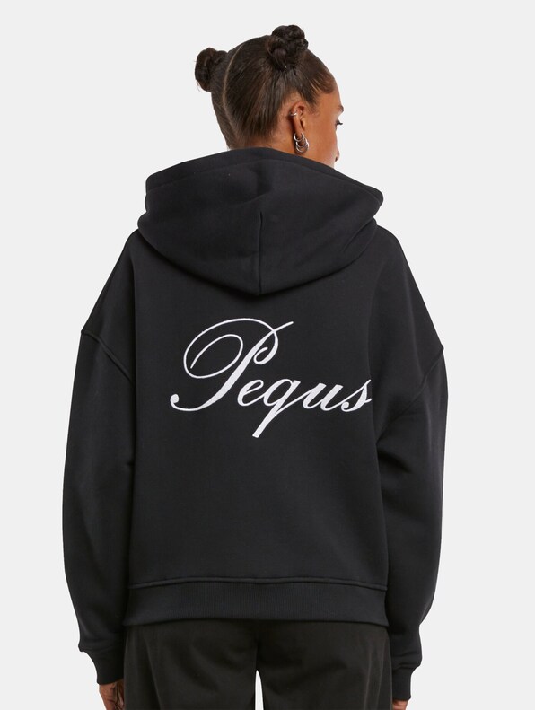 PEQUS Cropped Handwritten Logo Zip Hoodies-1