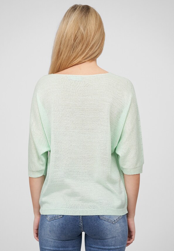 Cloud5ive Damen 3/4 Arm Top mit Fledermausärmeln und Lochmuster-1