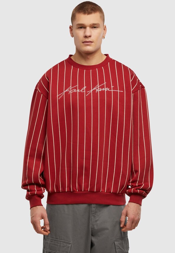 Autograph Pinstripe Sweat Os Crewneck-2