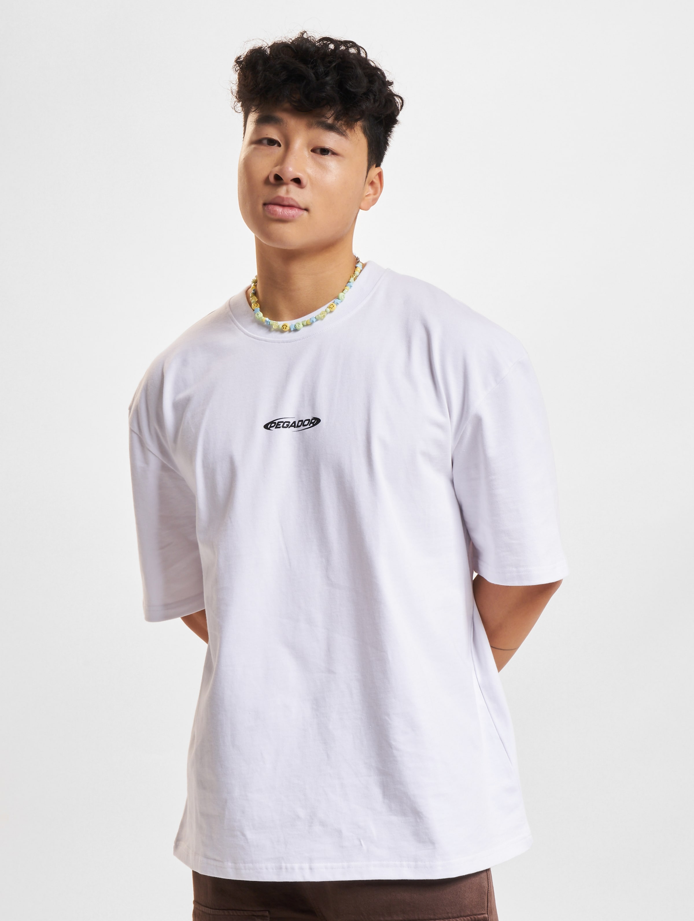 PEGADOR Furber Oversized T-Shirt Mannen op kleur wit, Maat L