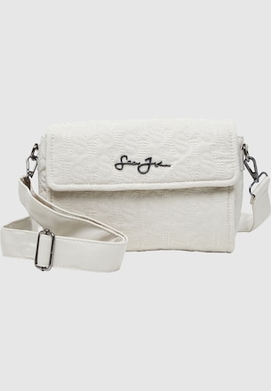 JA223-016-01 Monogram Logo Quilted Cross Shoulder Bag beige