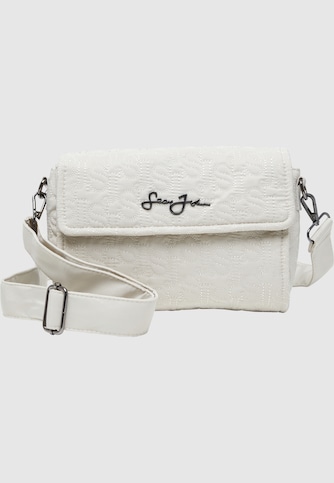 JA223-016-01 Monogram Logo Quilted Cross Shoulder Bag beige