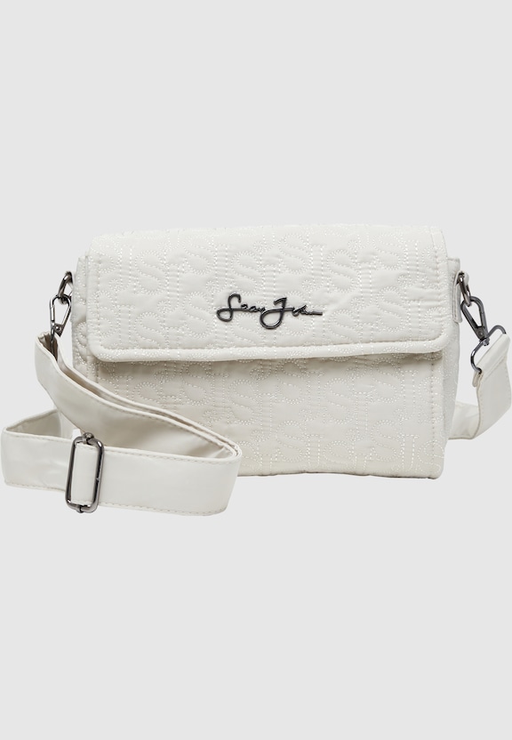 JA223-016-01 Monogram Logo Quilted Cross Shoulder Bag beige-0
