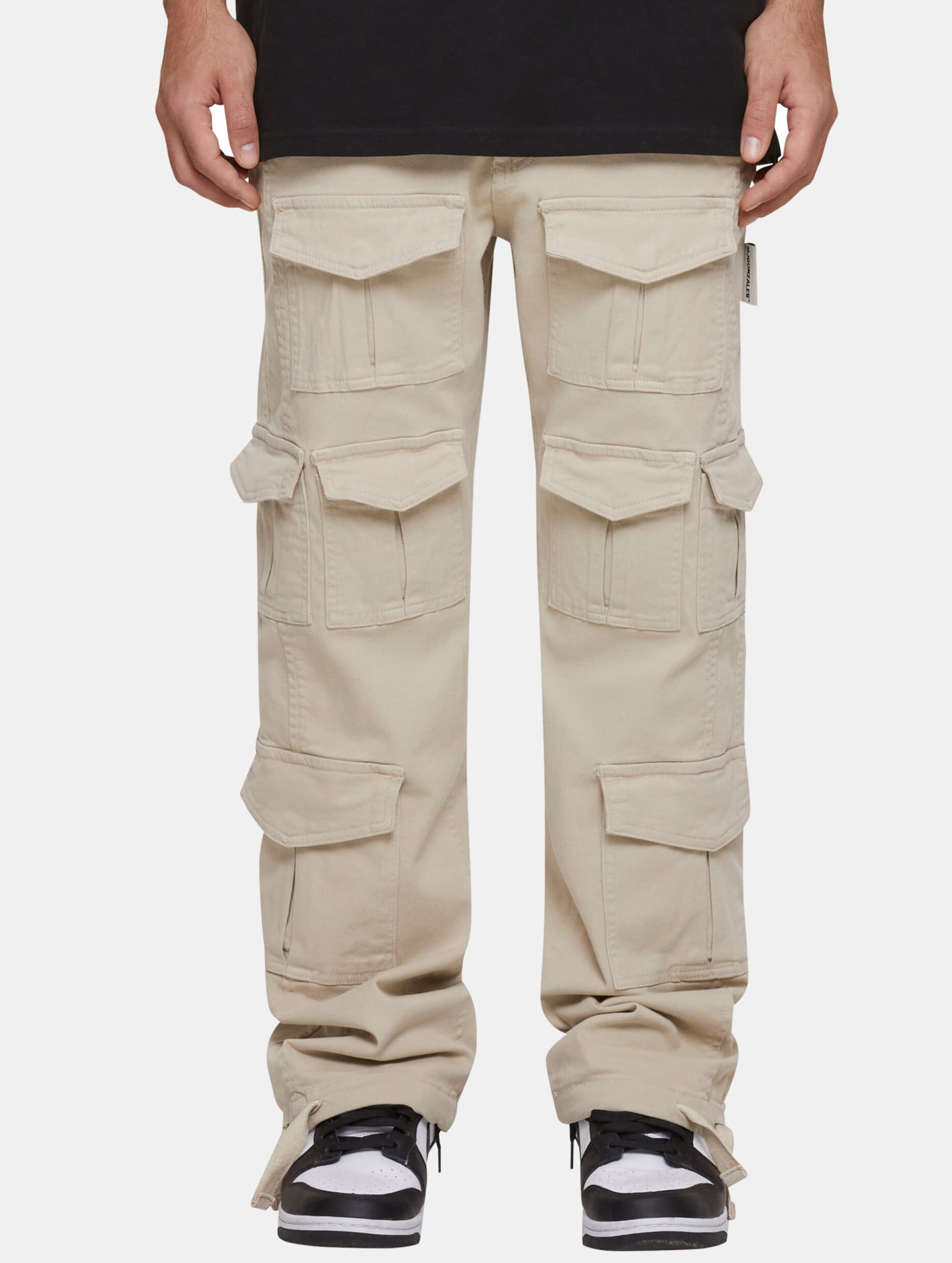 MJ Gonzales Multi Pocket Cargo Pants Mannen op kleur beige, Maat XXL