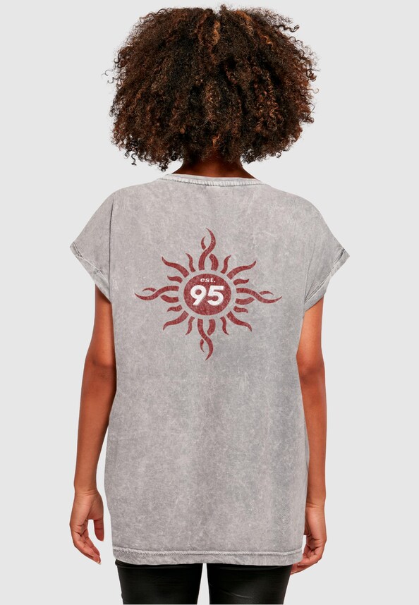 Ladies Godsmack - Boston Made Acid Washed T-Shirt-1