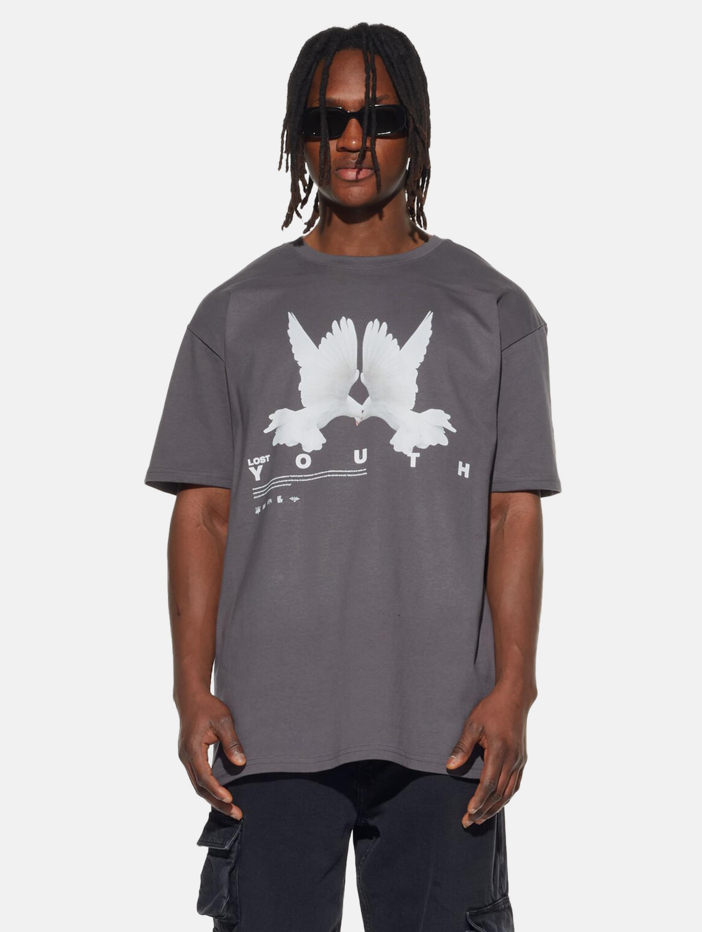 Lost Youth Dove T-Shirt Männer,Unisex op kleur grijs, Maat XXL
