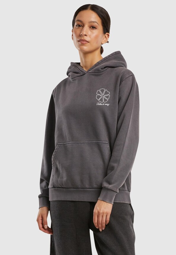 One Line Flowers Ladies Vintage Heavy Hoody-0