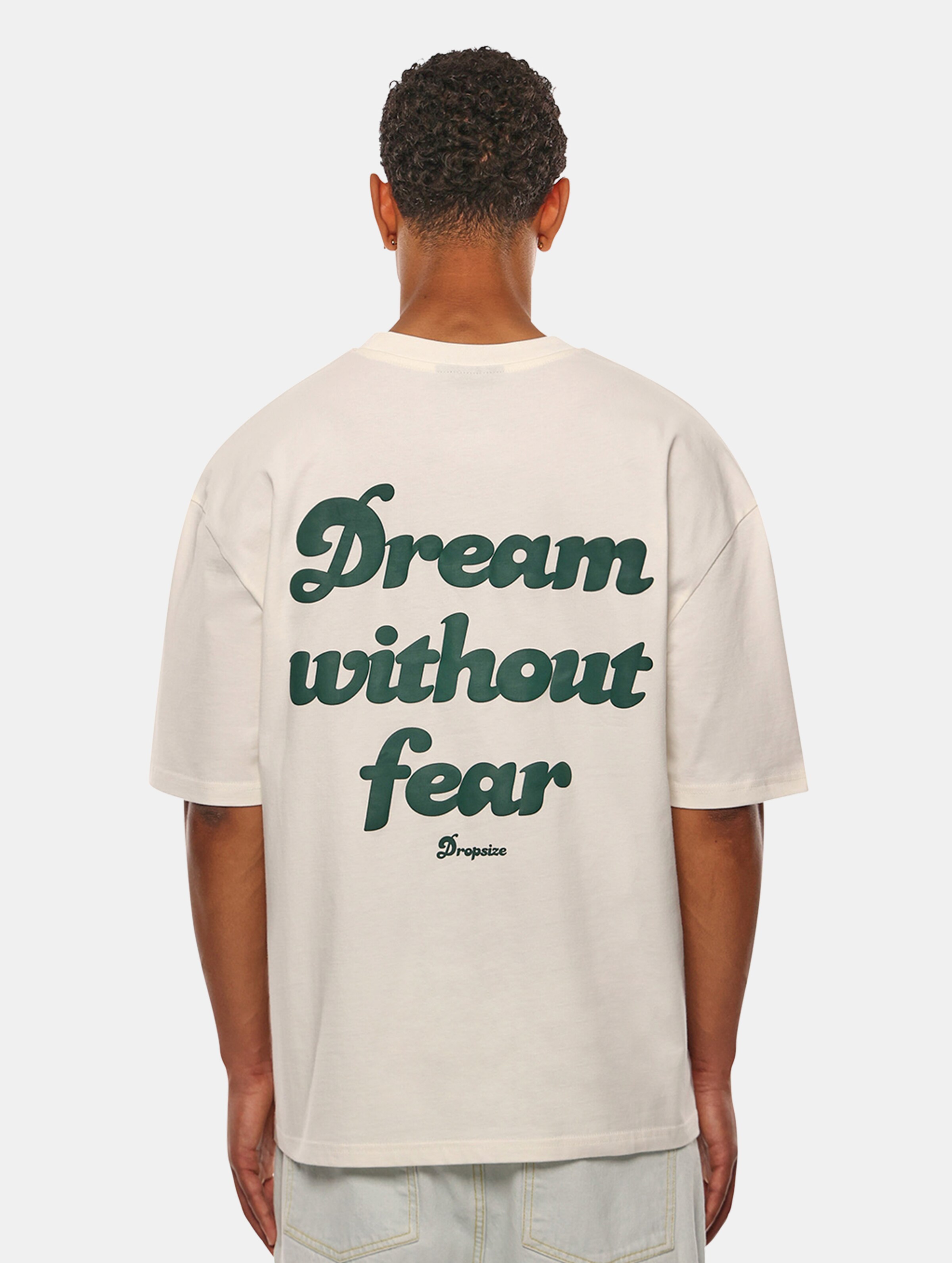 Dropsize Heavy Dream Without Fear T-Shirt op kleur beige, Maat XS