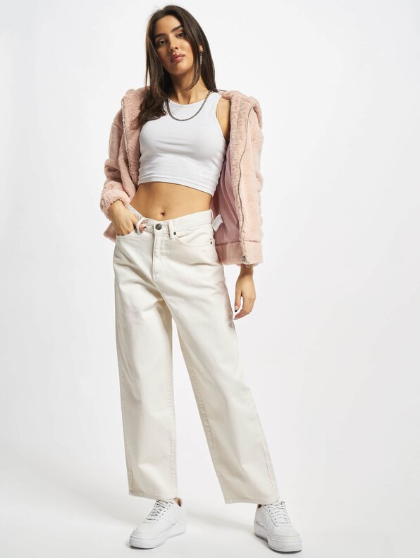 Ladies High Waist Wide Leg Cropped Denim -5