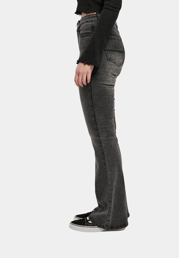 Ladies High Waist Flared Denim Pants Loose-1