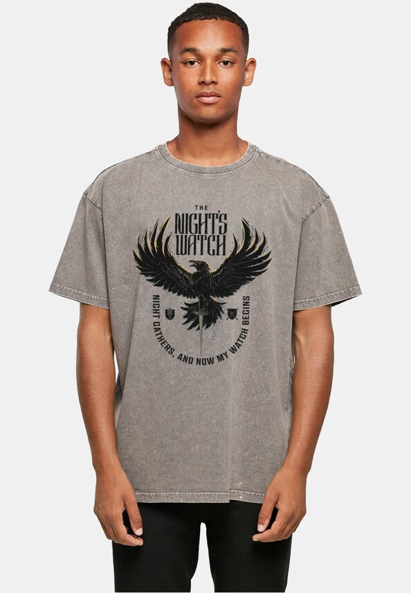 Game Of Thrones - The Night's Watch Acid Washed Oversize Tee-0