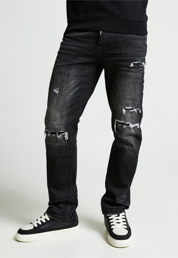PACELLI LOOSE STACKED FIT DENIM JEANS-0