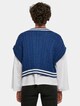 Ladies Cropped Knit College Slipover -1