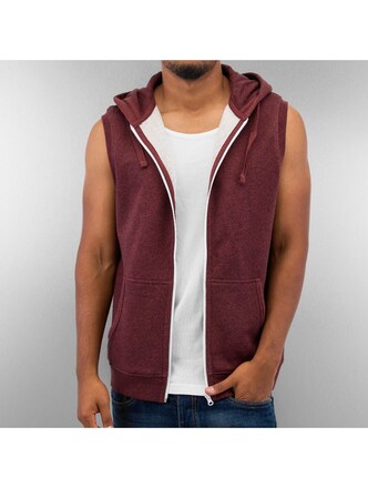 Urban Classics Melange Hooded Vest Black/Red (L