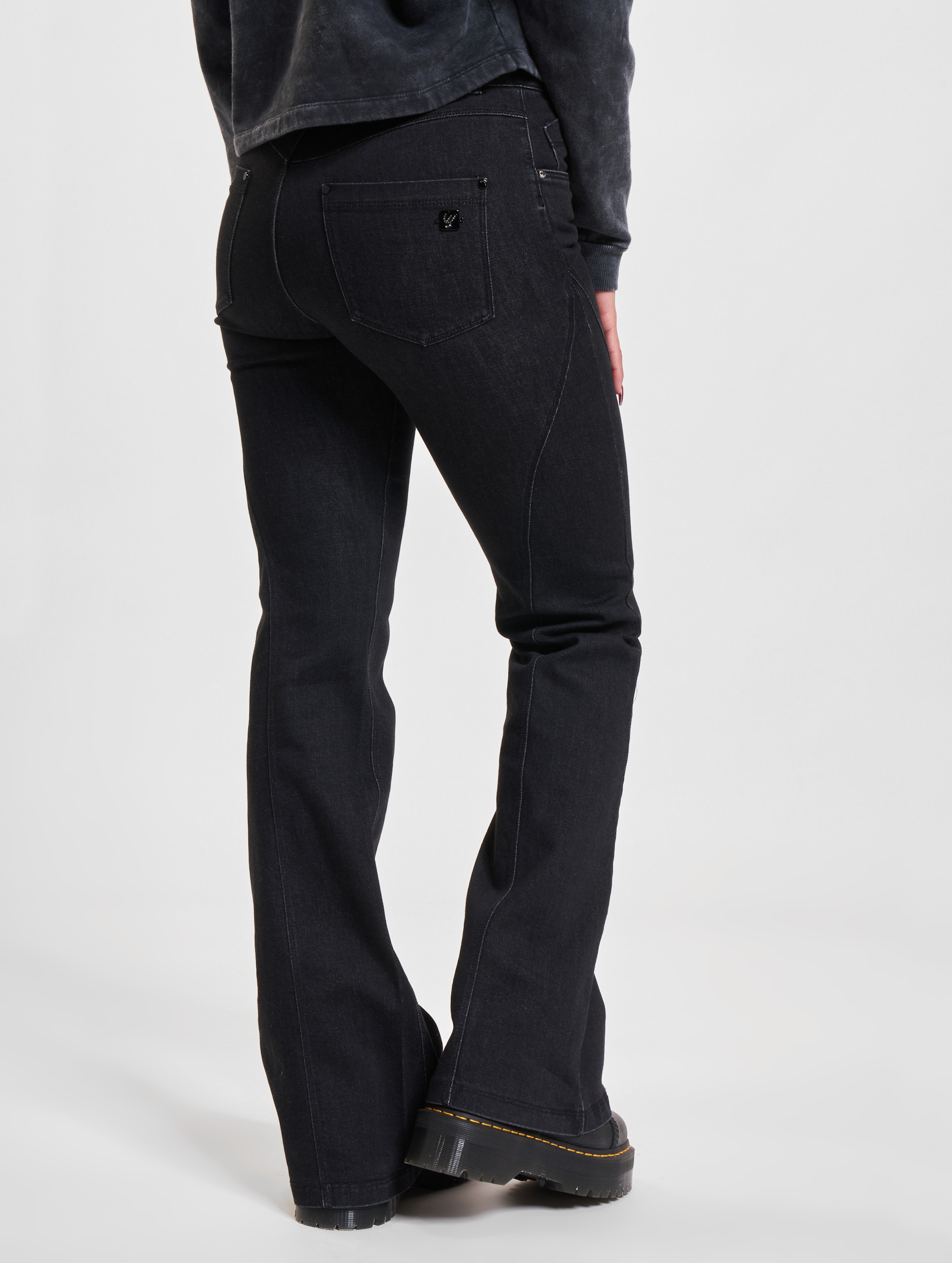 Freddy Regular Waist Super Flare Straight Fit Jeans Vrouwen op kleur zwart, Maat XL