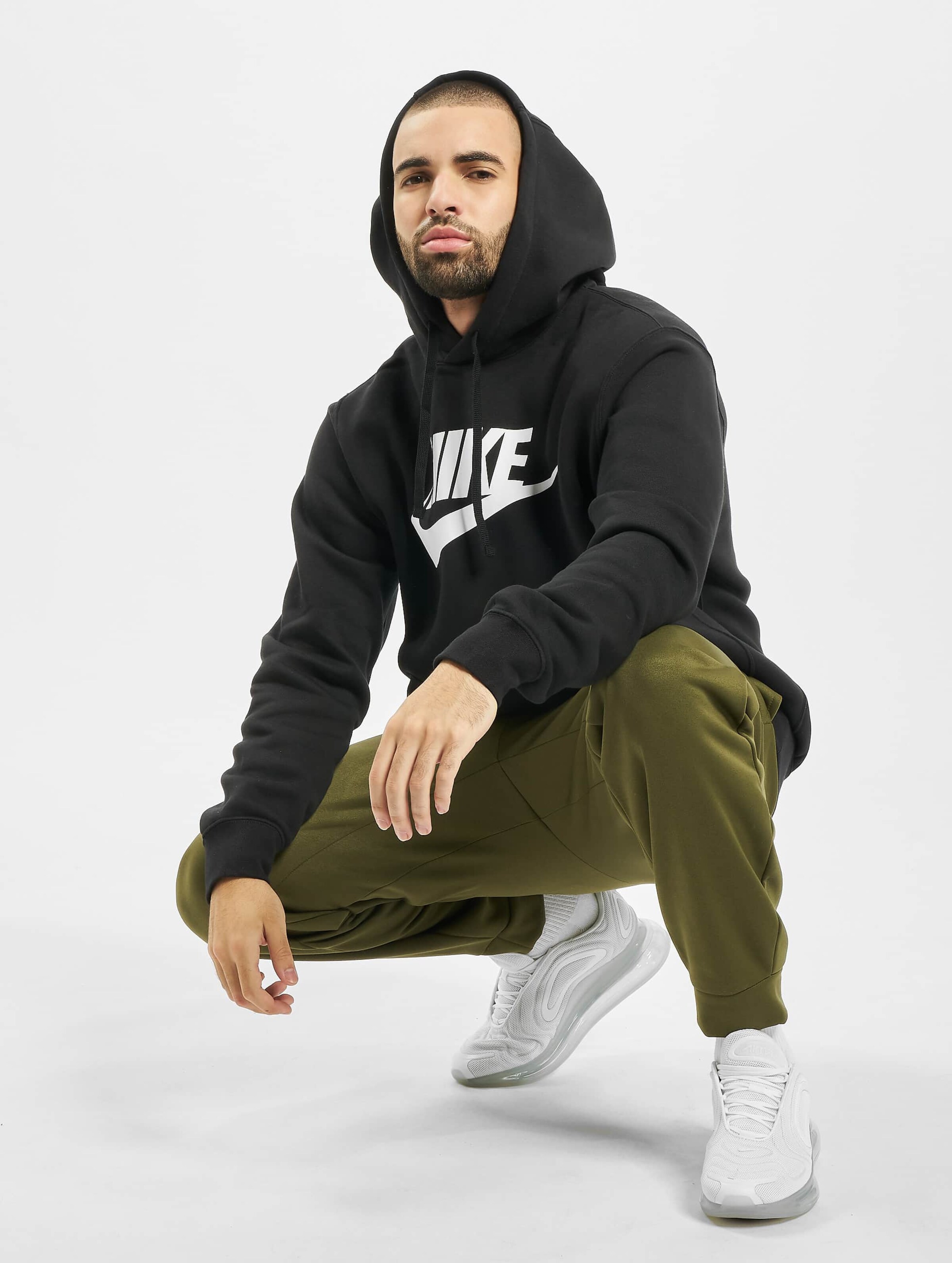 Nike club hoodie in khaki hot sale