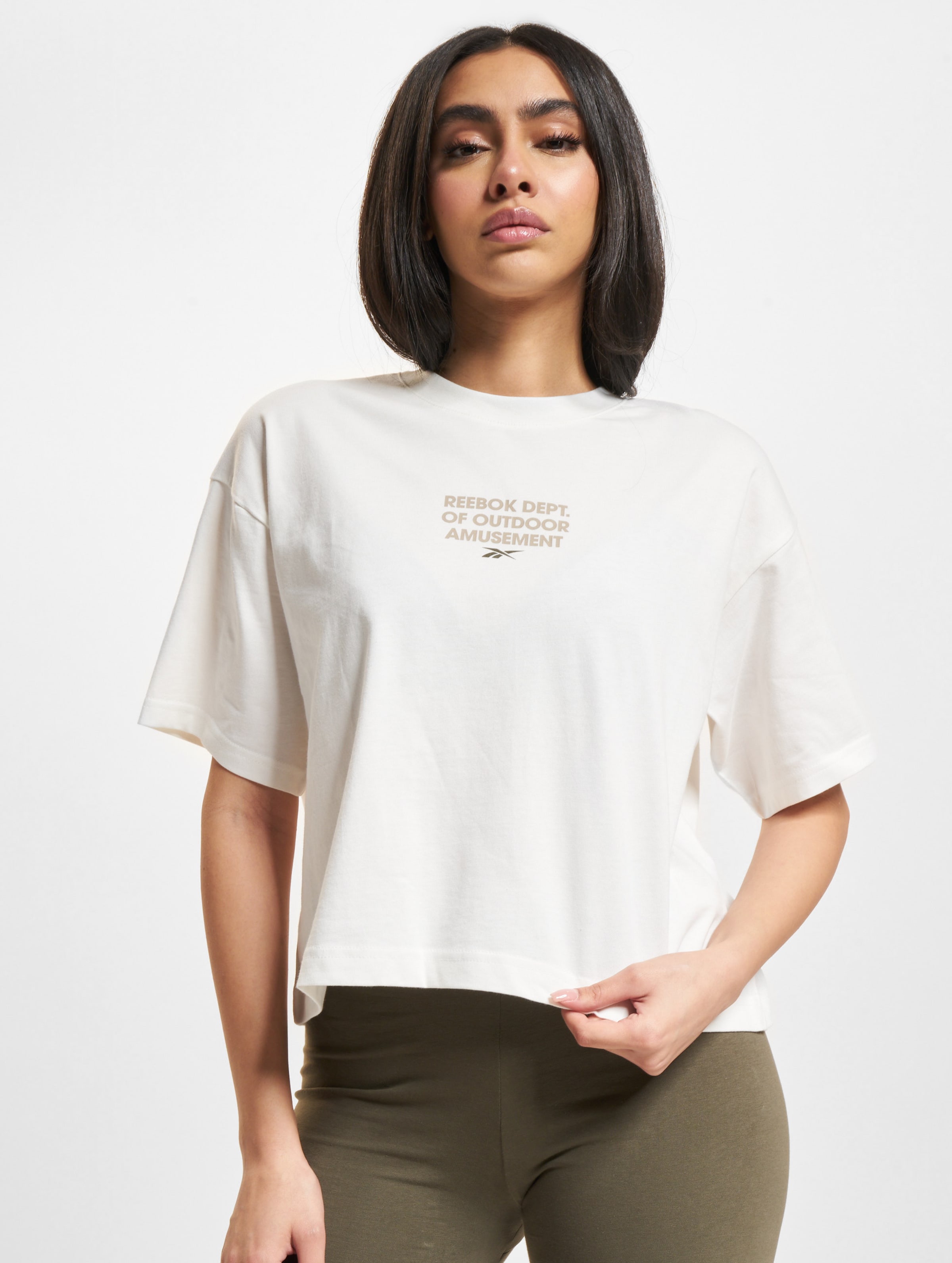 Reebok CL Camp T-Shirt Frauen,Unisex op kleur beige, Maat XS