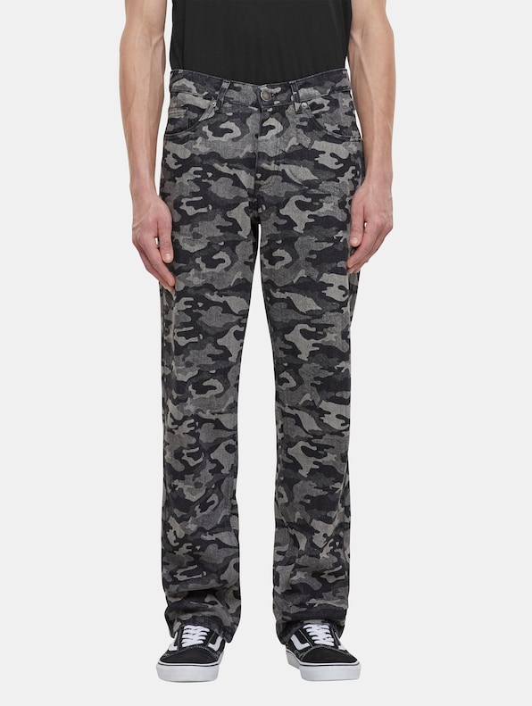 Urban Classics Laser Camo Printed Tapered Fit Jeans-0