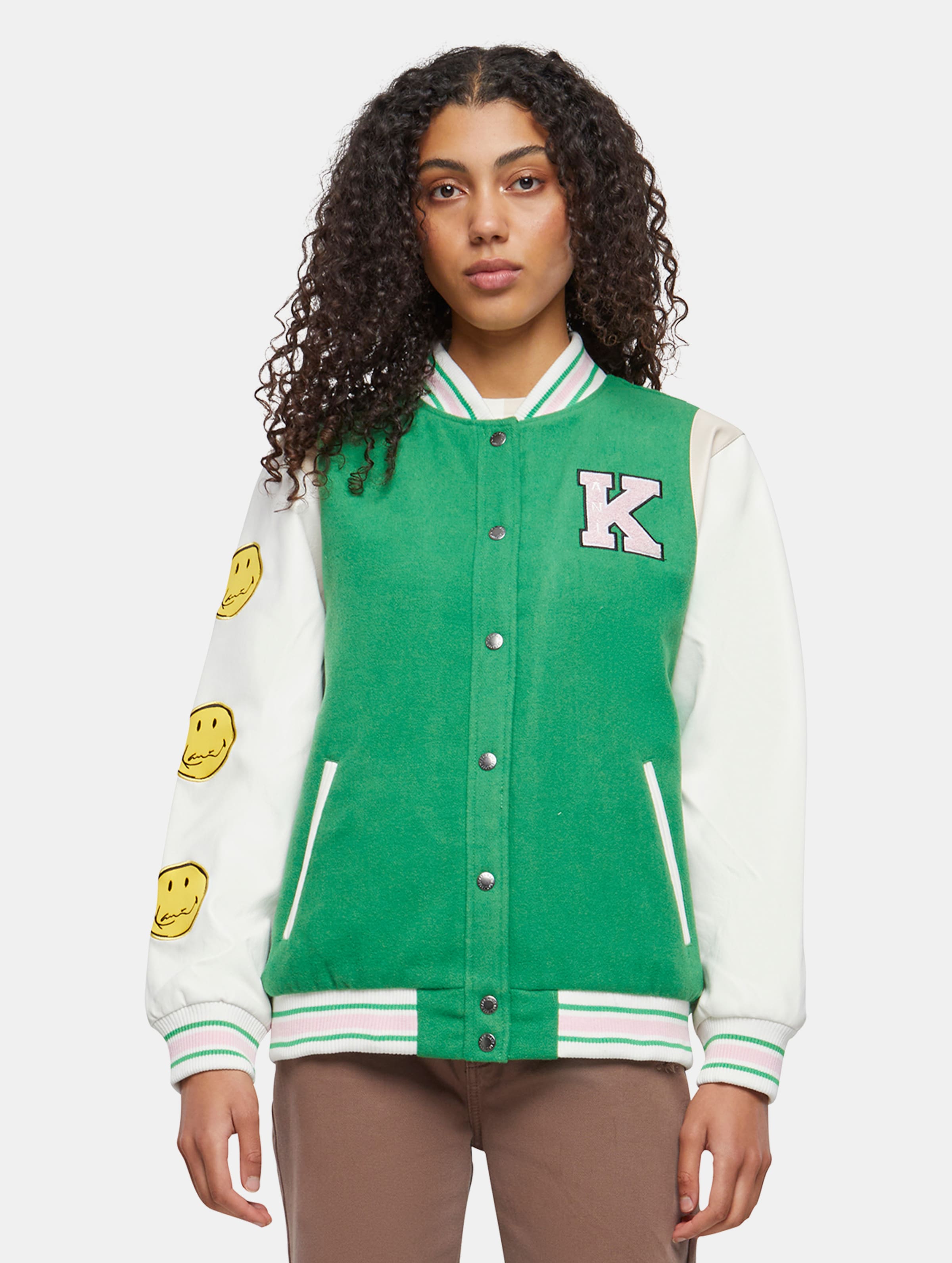Karl Kani Serif Smiley College Jacket Vrouwen op kleur groen, Maat L