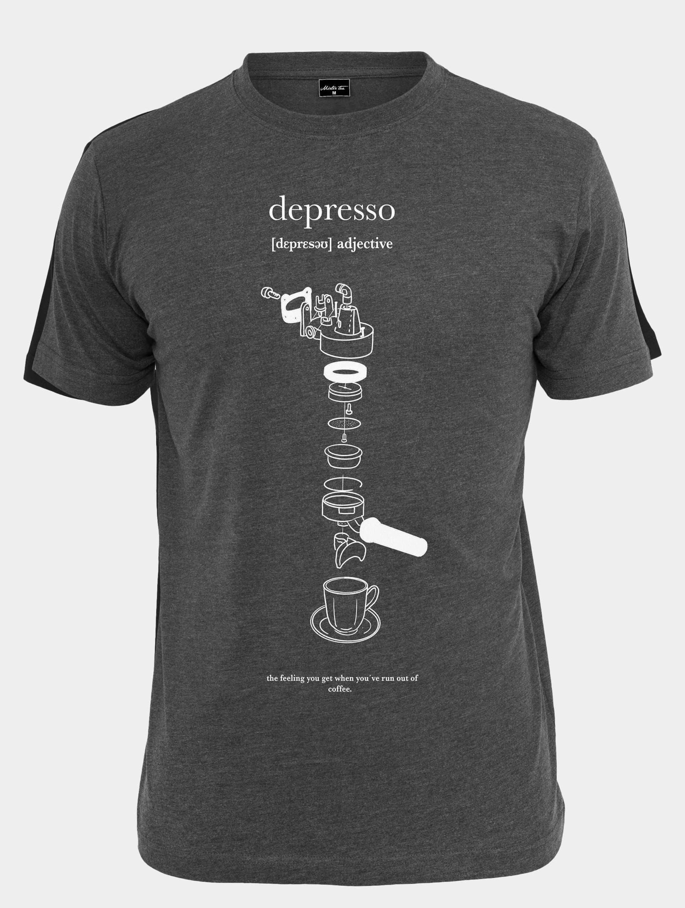 Mister Tee - Depresso Heren T-shirt - XL - Grijs